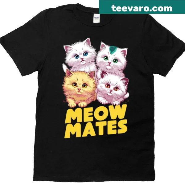T-shirt celebrating cat friendship with playful typography