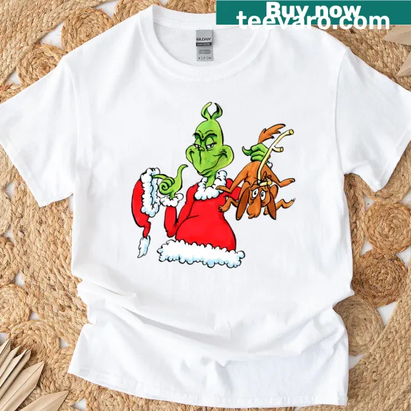 Vintage-style Merry Grinchmas graphic T-shirt with playful holiday design