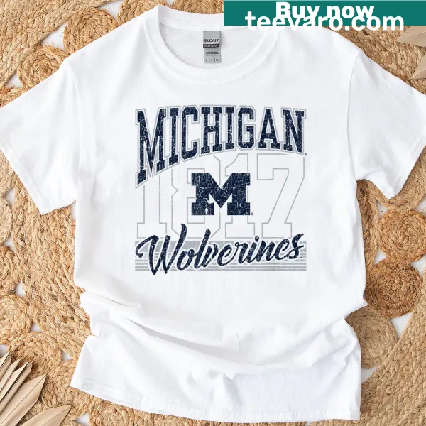 Vintage Michigan Wolverines graphic on a casual T-shirt