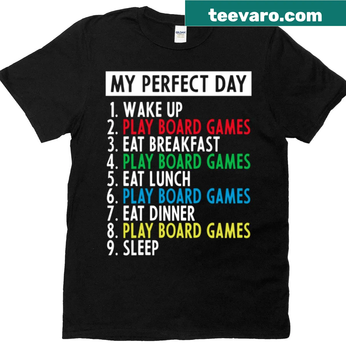 T-shirt celebrating the perfect day playing board games — on a men's t-shirt