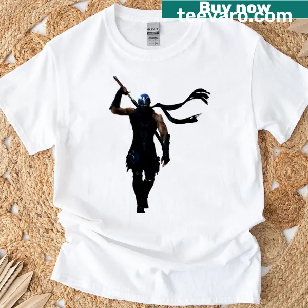 Ninja silhouette graphic on a T-shirt representing stealth and agility