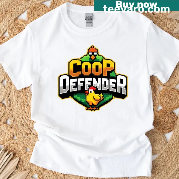 Vintage-style Coop Defender logo T-shirt for gamers