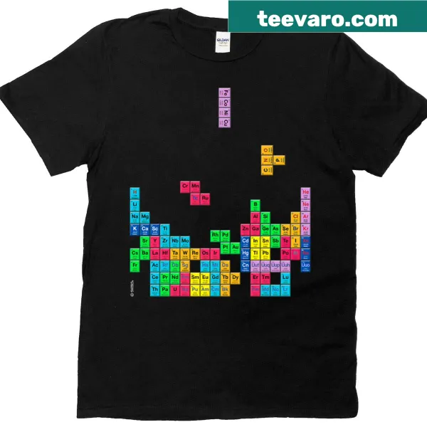 Periodic Table graphic t-shirt featuring elements and symbols
