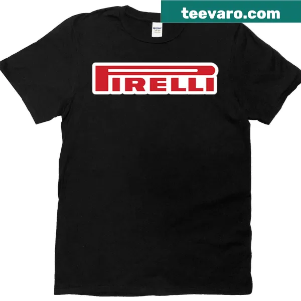 Pirelli Tires logo t-shirt for automotive enthusiasts