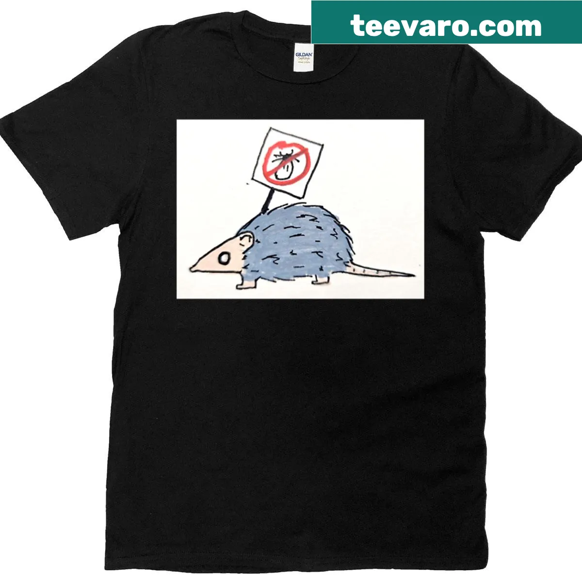 Premium T-shirt featuring a playful opossum design — on a men's t-shirt