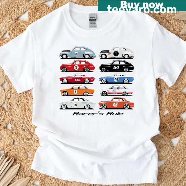 Typographic t-shirt with the phrase 'Racers Rule'