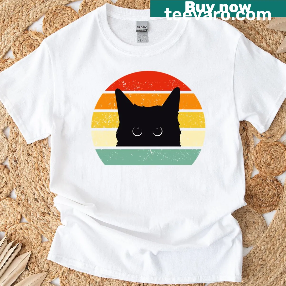 Cute T-shirt featuring a black cat and a playful saying for cat lovers. — on a men's t-shirt