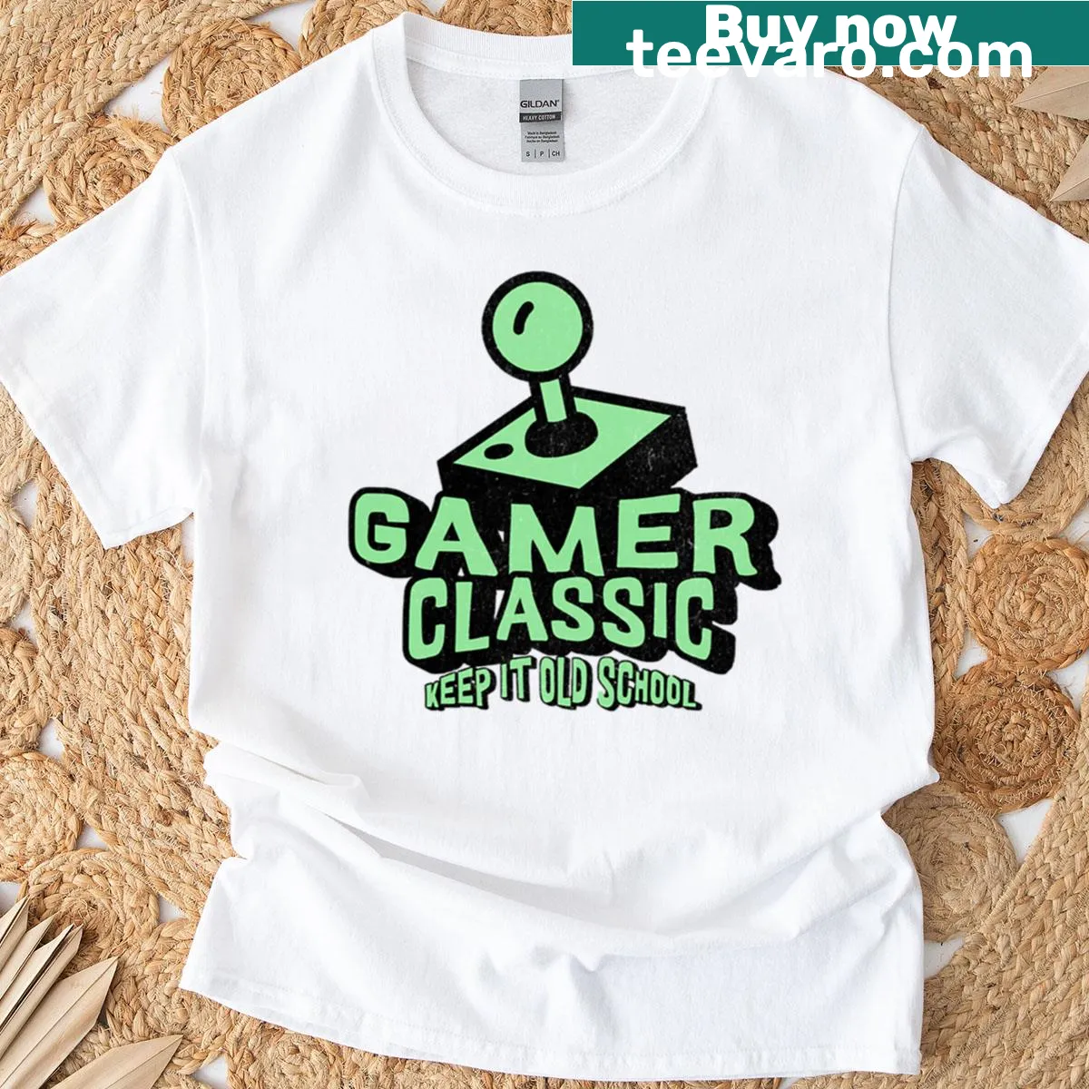 Retro gaming t-shirt with nostalgic game designs — on a men's t-shirt