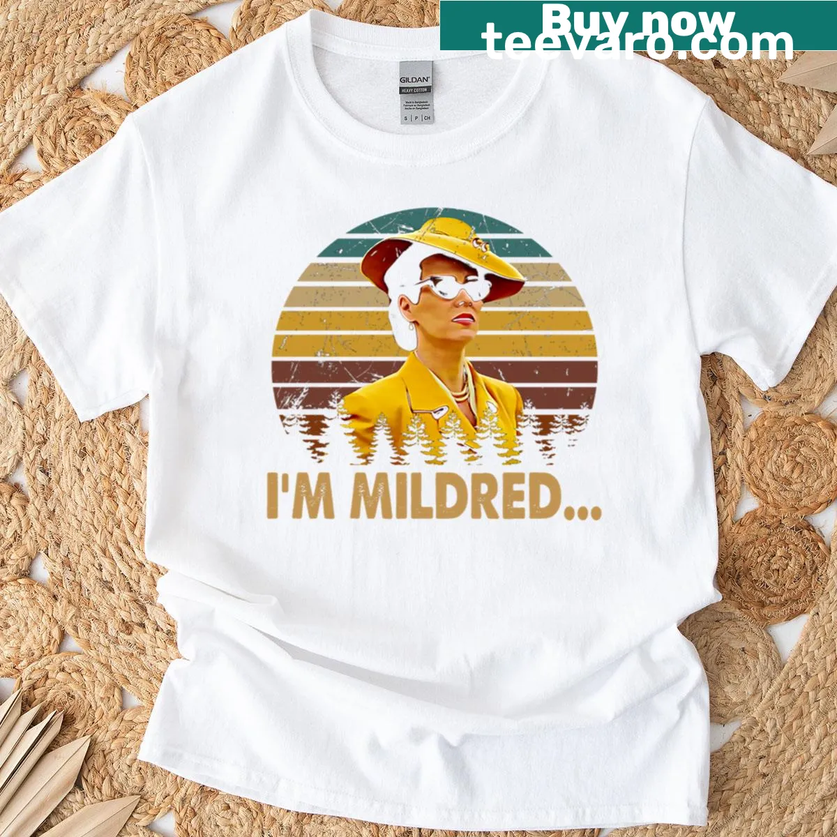 Oversized T-shirt featuring I’m Mildred text from Awesome Movies — on a men's t-shirt