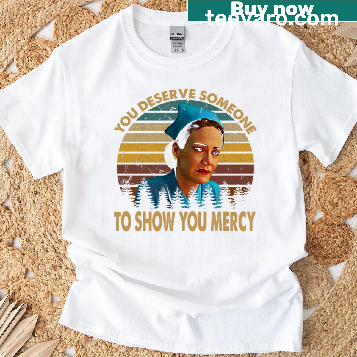 T-shirt featuring the phrase You Deserve Someone in playful typography — on a men's t-shirt