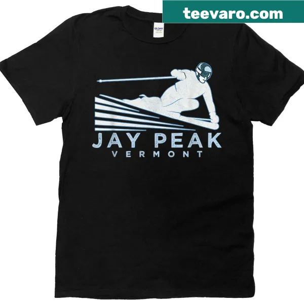 Vintage ski illustration of Jay Peak Vermont on a t-shirt
