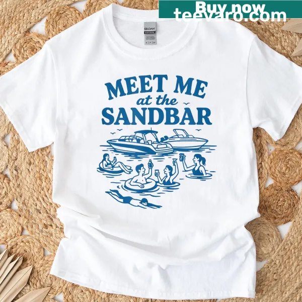 Serene sandbar graphic T-shirt perfect for beach lovers
