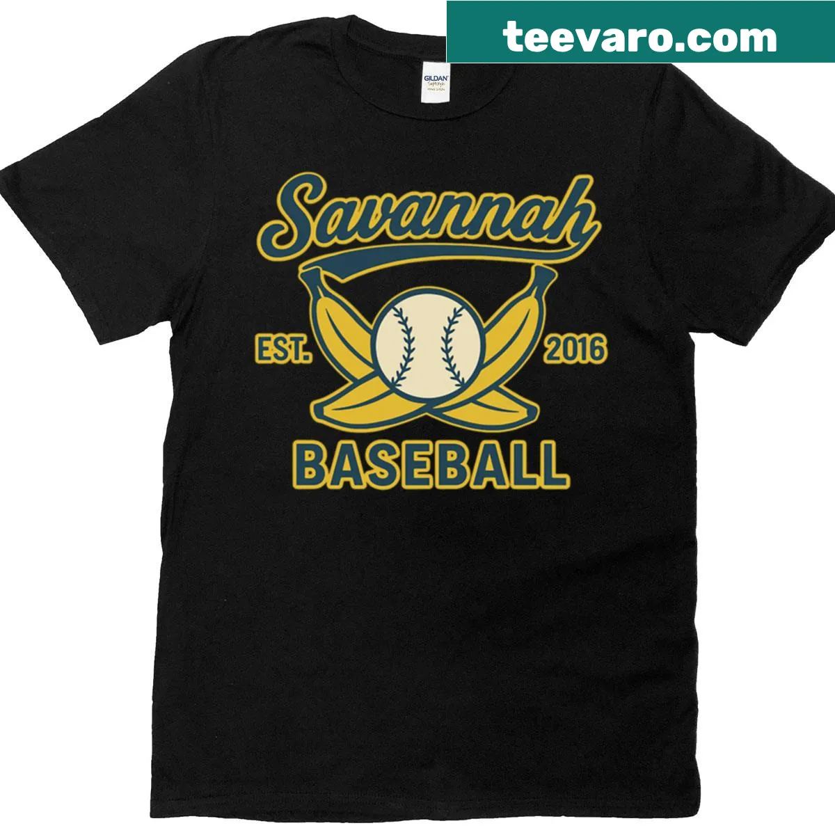 Savannah baseball T-shirt with established date 2016 — on a men's t-shirt