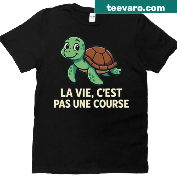 Oversized T-shirt featuring a sea turtle with a thoughtful message