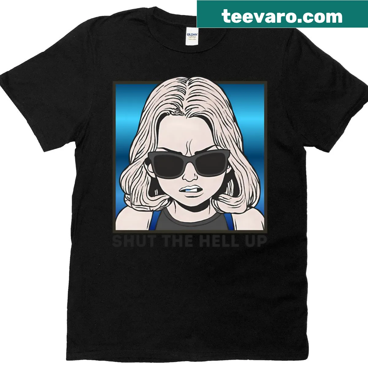 Oversized t-shirt with bold sarcastic pop art comic design text — on a men's t-shirt