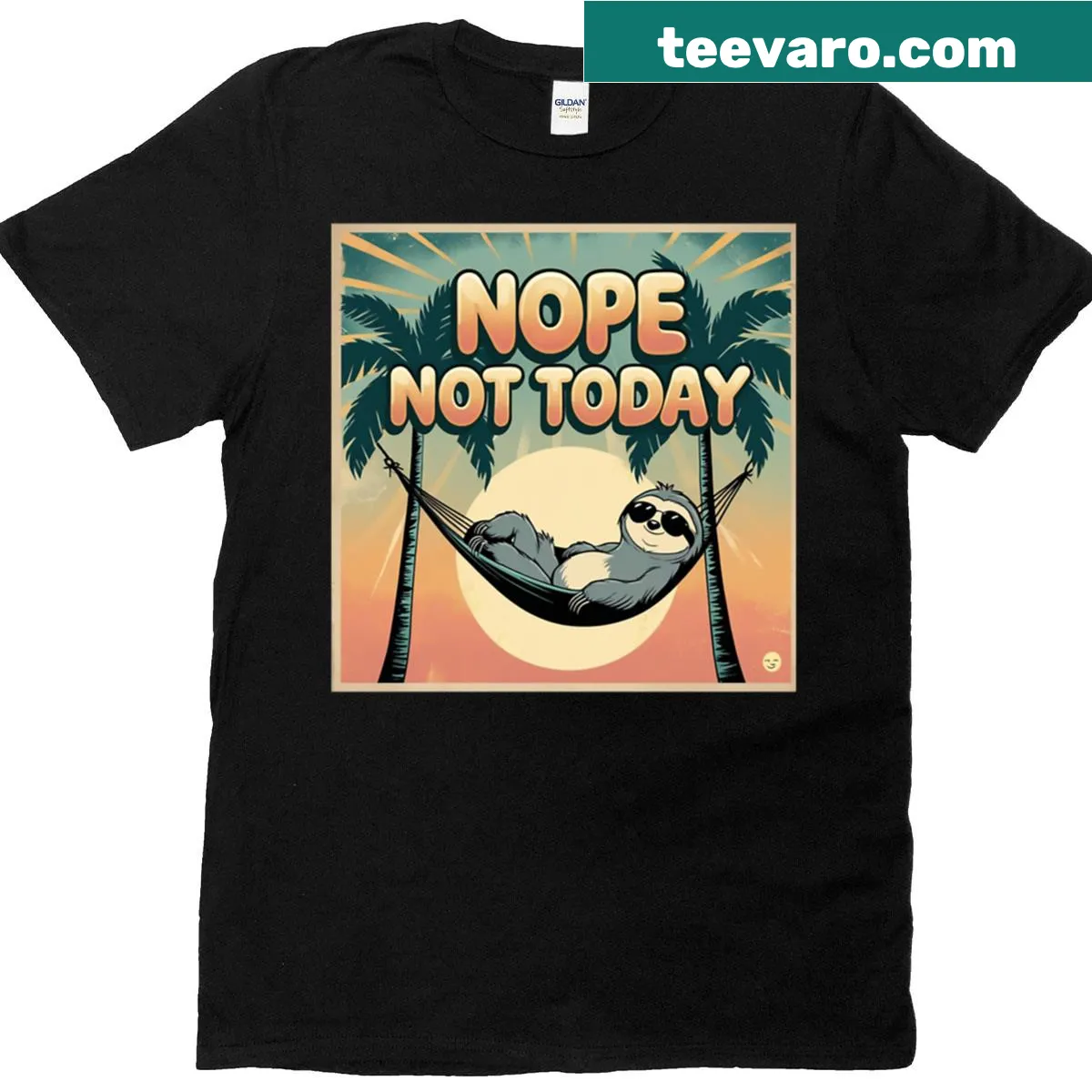 T-shirt featuring the phrase 'Sloth Vibes Nope Not Today' — on a men's t-shirt