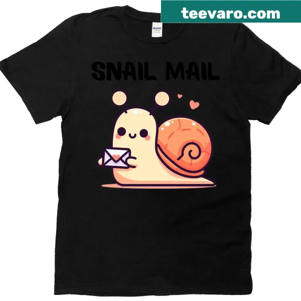 Cute snail t-shirt with 'Snail Mail' pun design
