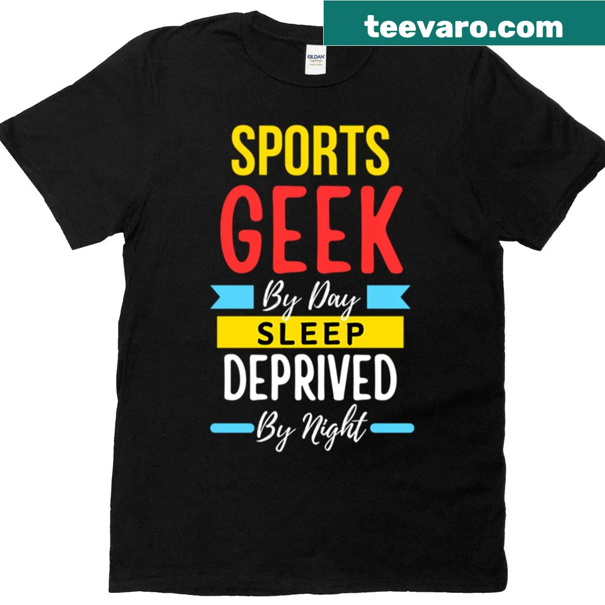 Funny T-shirt with text about sports geek lifestyle — on a men's t-shirt