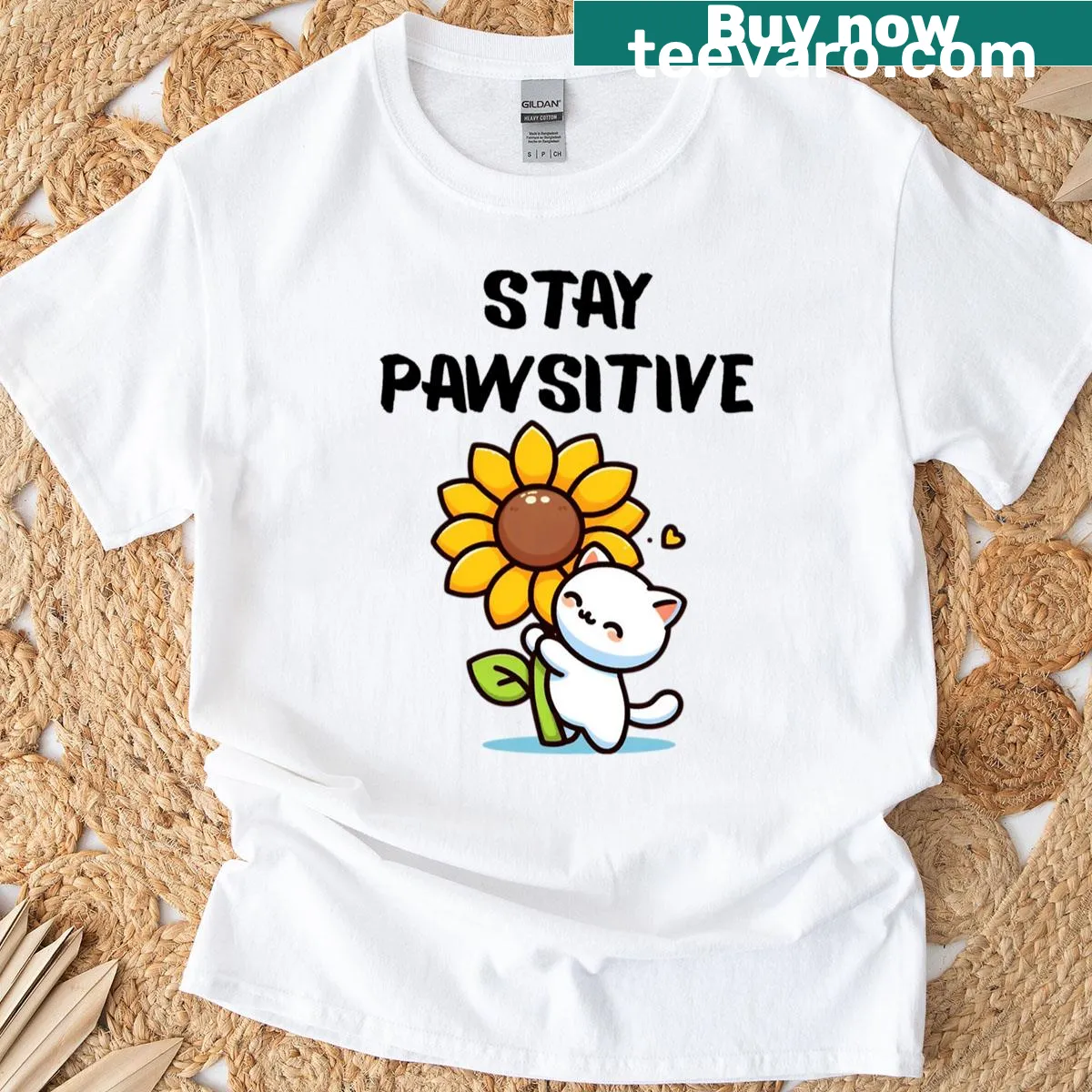 Cute t-shirt with cartoon animals and a positive pun — on a men's t-shirt