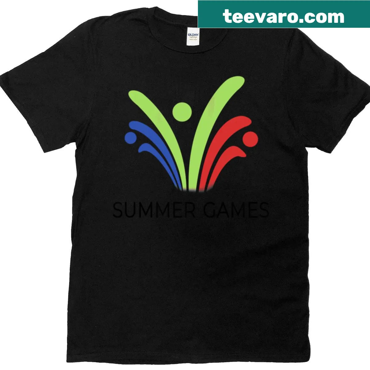T-shirt celebrating the Summer Games — on a men's t-shirt