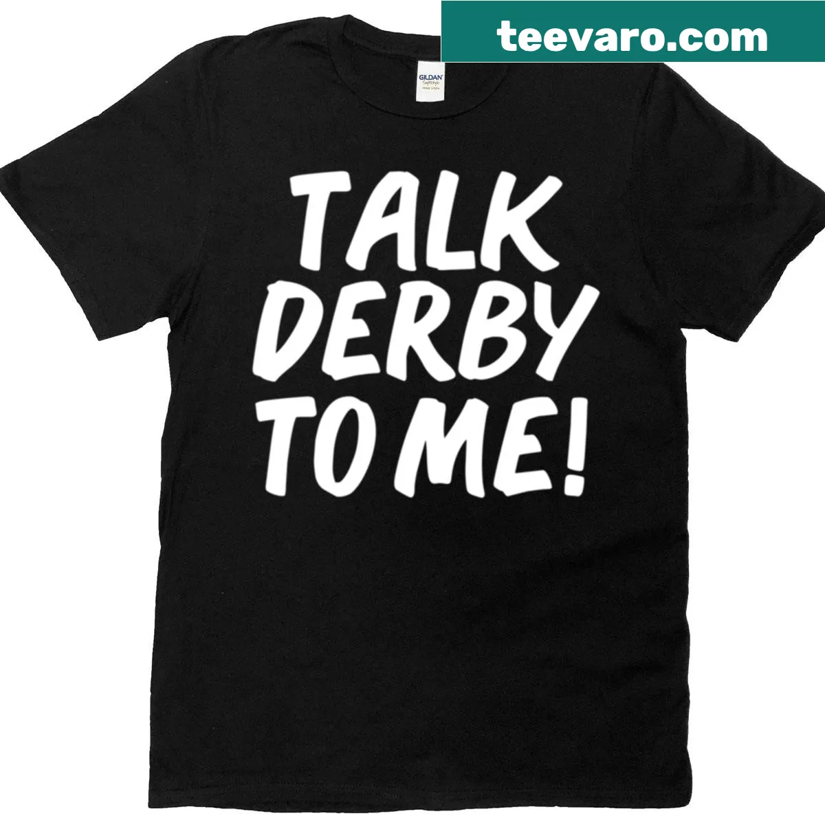 Oversized T-shirt with 'Talk Derby To Me' for roller derby fans — on a men's t-shirt