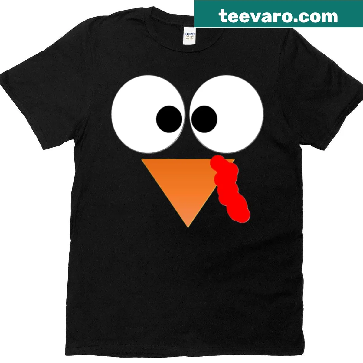 Oversized Thanksgiving-themed t-shirt with playful typography — on a men's t-shirt