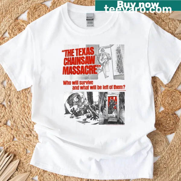 Texas Chainsaw Massacre T-shirt with horror collage design