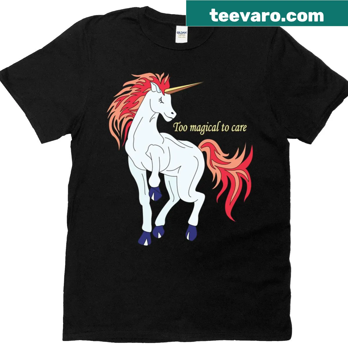 Graceful unicorn graphic T-shirt design — on a men's t-shirt