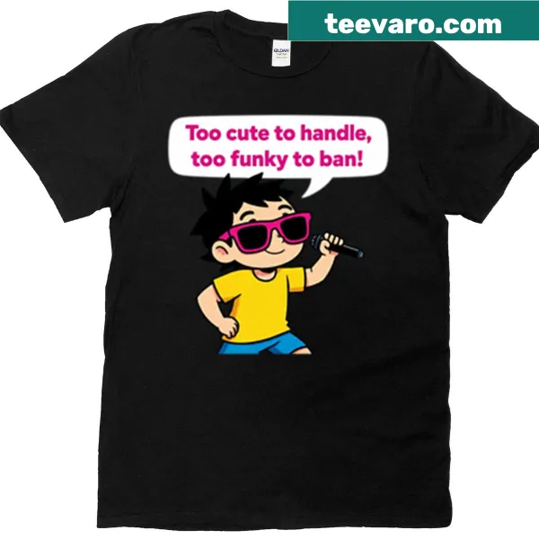 Adorable cartoon design T-shirt with the phrase 'Too Cute To Handle.'