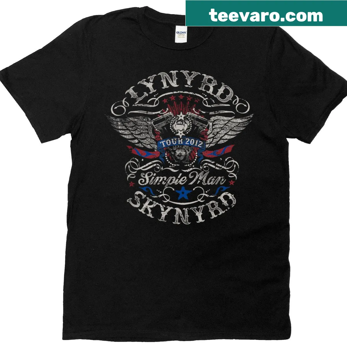 Vintage T-shirt celebrating the 2012 concert tour of 'Simple Man' — on a men's t-shirt
