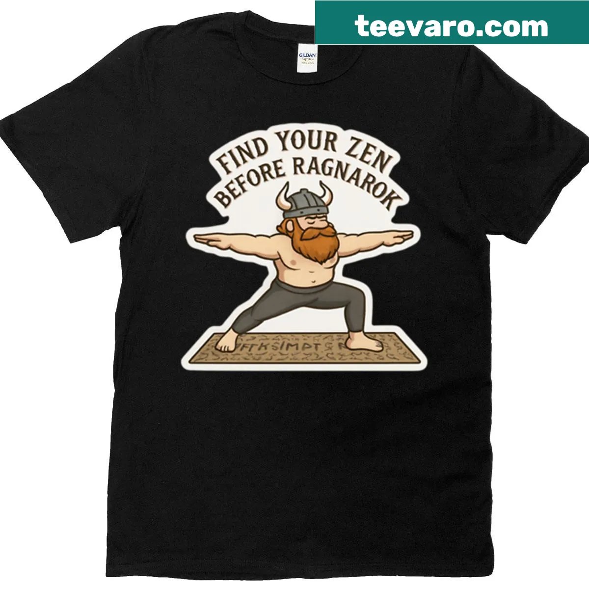 Viking yoga warrior t-shirt with motivational typography — on a men's t-shirt
