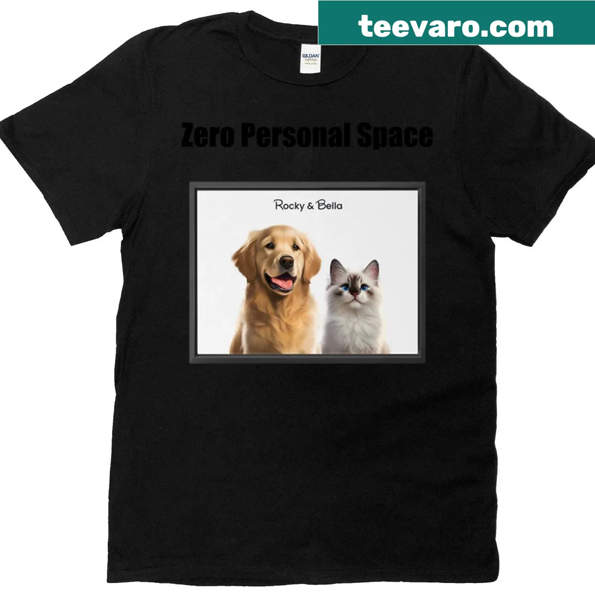 Funny oversized t-shirt about pet ownership with humorous design — on a men's t-shirt