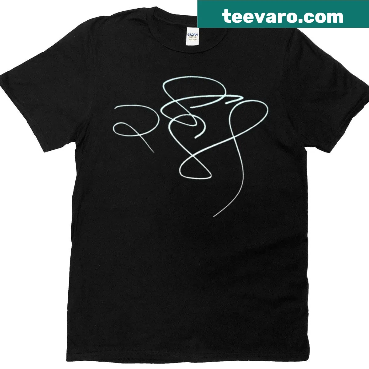 T-shirt featuring Zoe Saldaa's autograph design — on a men's t-shirt