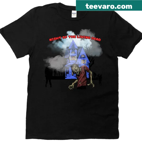 Humorous zombie movie graphic on a t-shirt