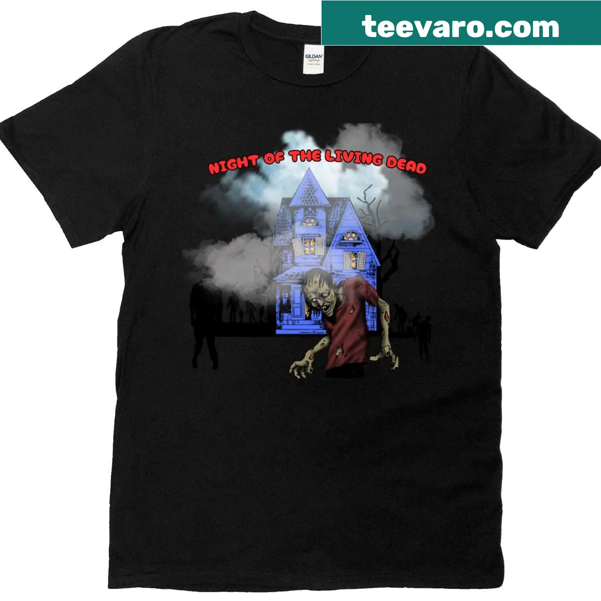 Humorous zombie movie graphic on a t-shirt — on a men's t-shirt