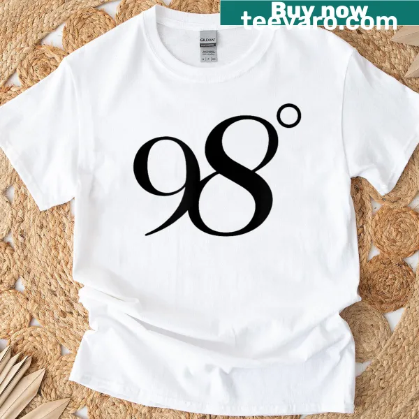 Black T-shirt featuring the 98 Degrees logo