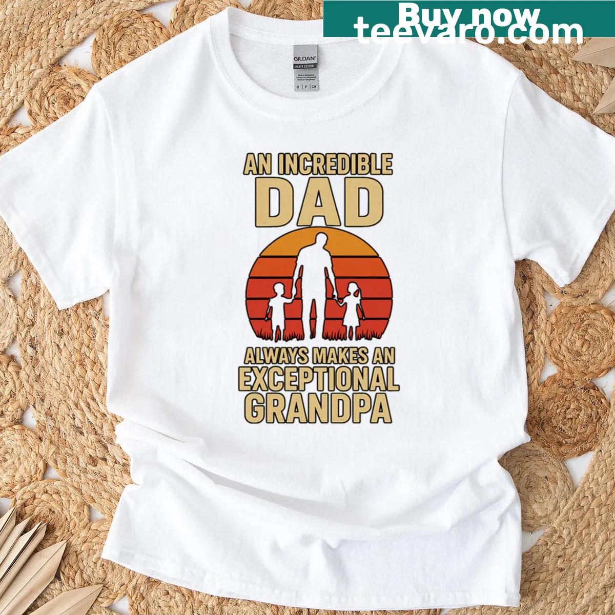 Retro family design T-shirt celebrating dads and grandpas — on a men's t-shirt