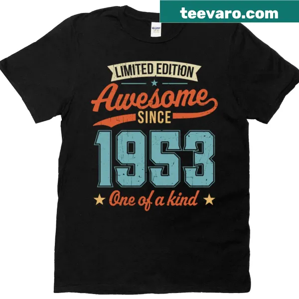 T-shirt with 'Awesome Since 1953' text design