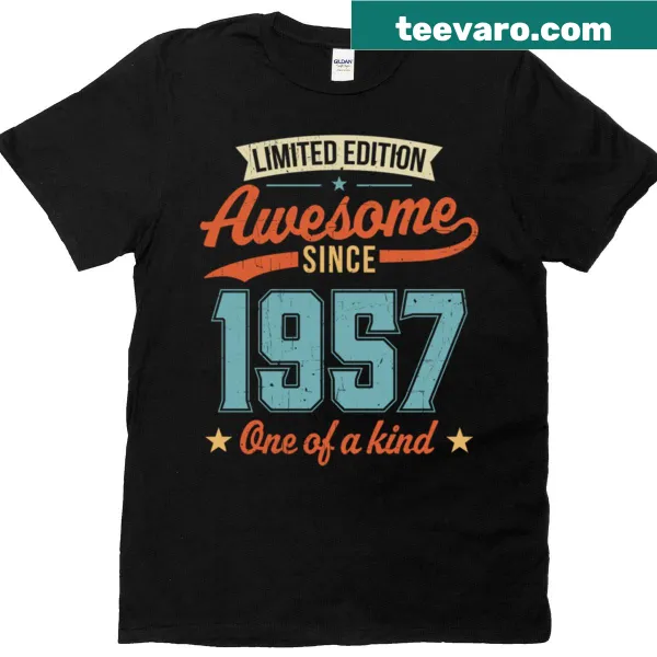 T-shirt with the text 'Awesome Since 1957' in striking typography