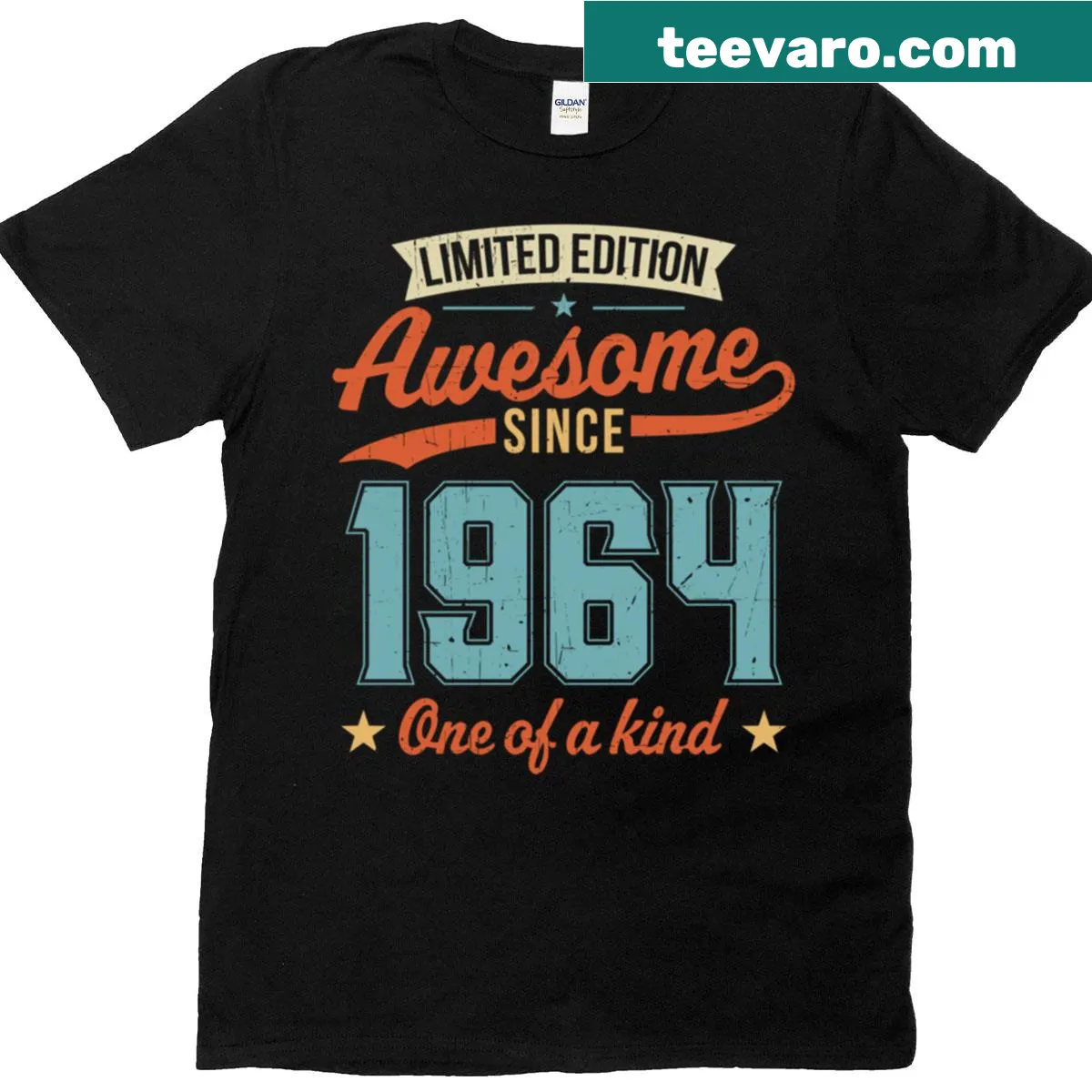 Birthday t-shirt that says Awesome Since 1964 — on a men's t-shirt