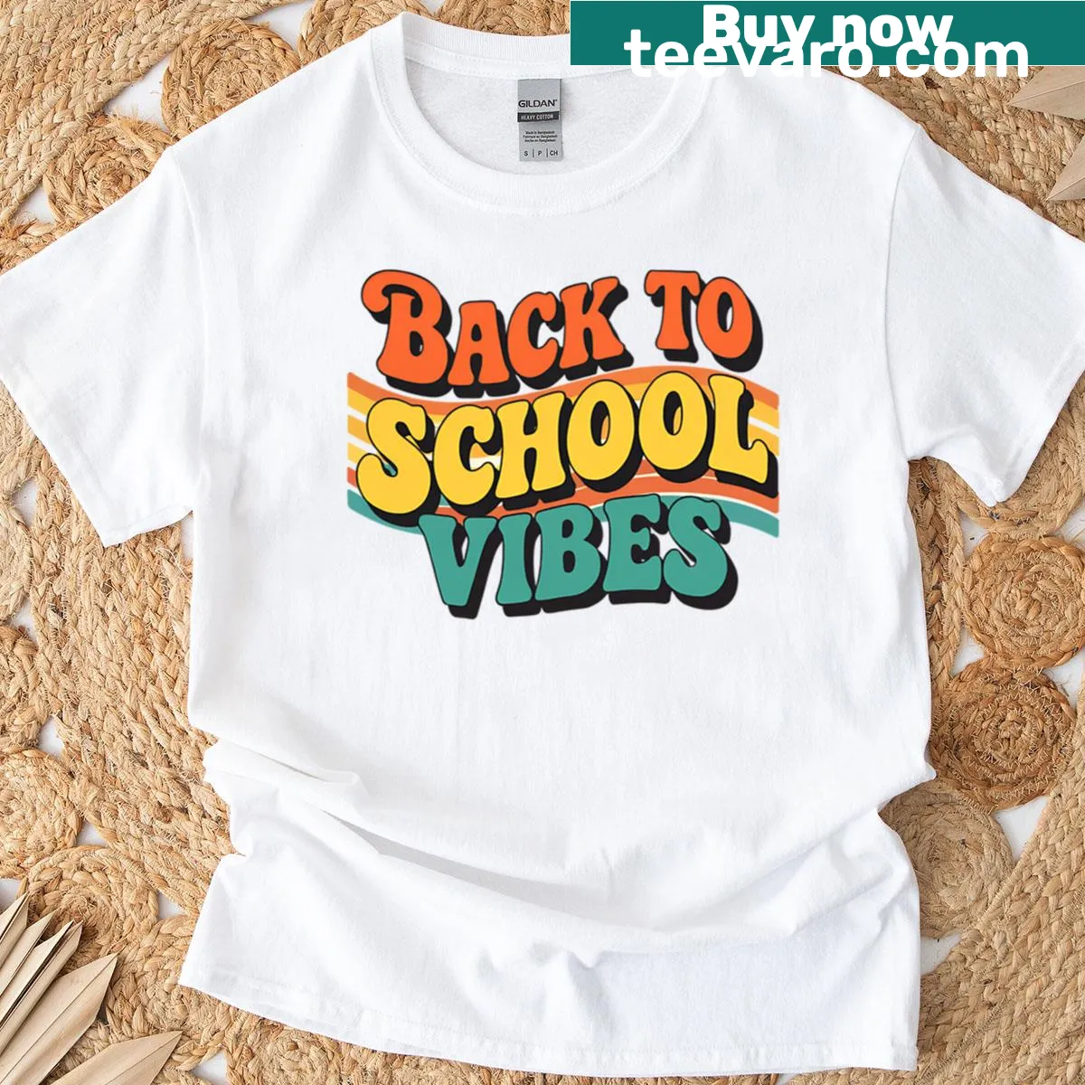 Retro 70s typography design on a back to school t-shirt — on a men's t-shirt