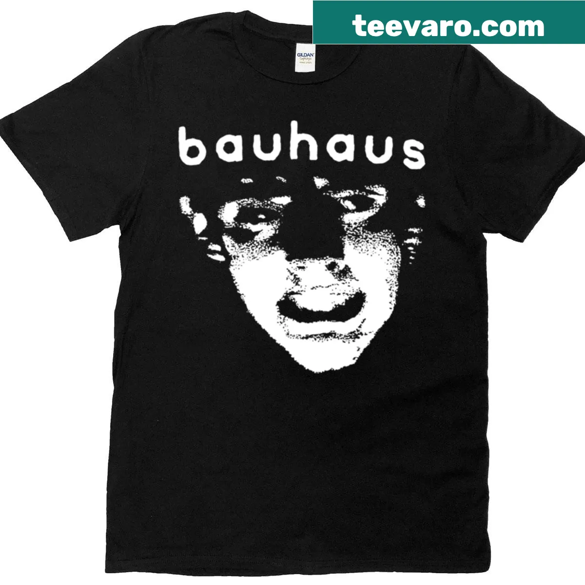 Vintage Bauhaus style graphic t-shirt — on a men's t-shirt