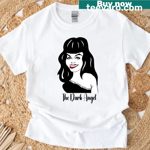 Illustrative Bettie Page fan art t-shirt featuring vintage pin-up style