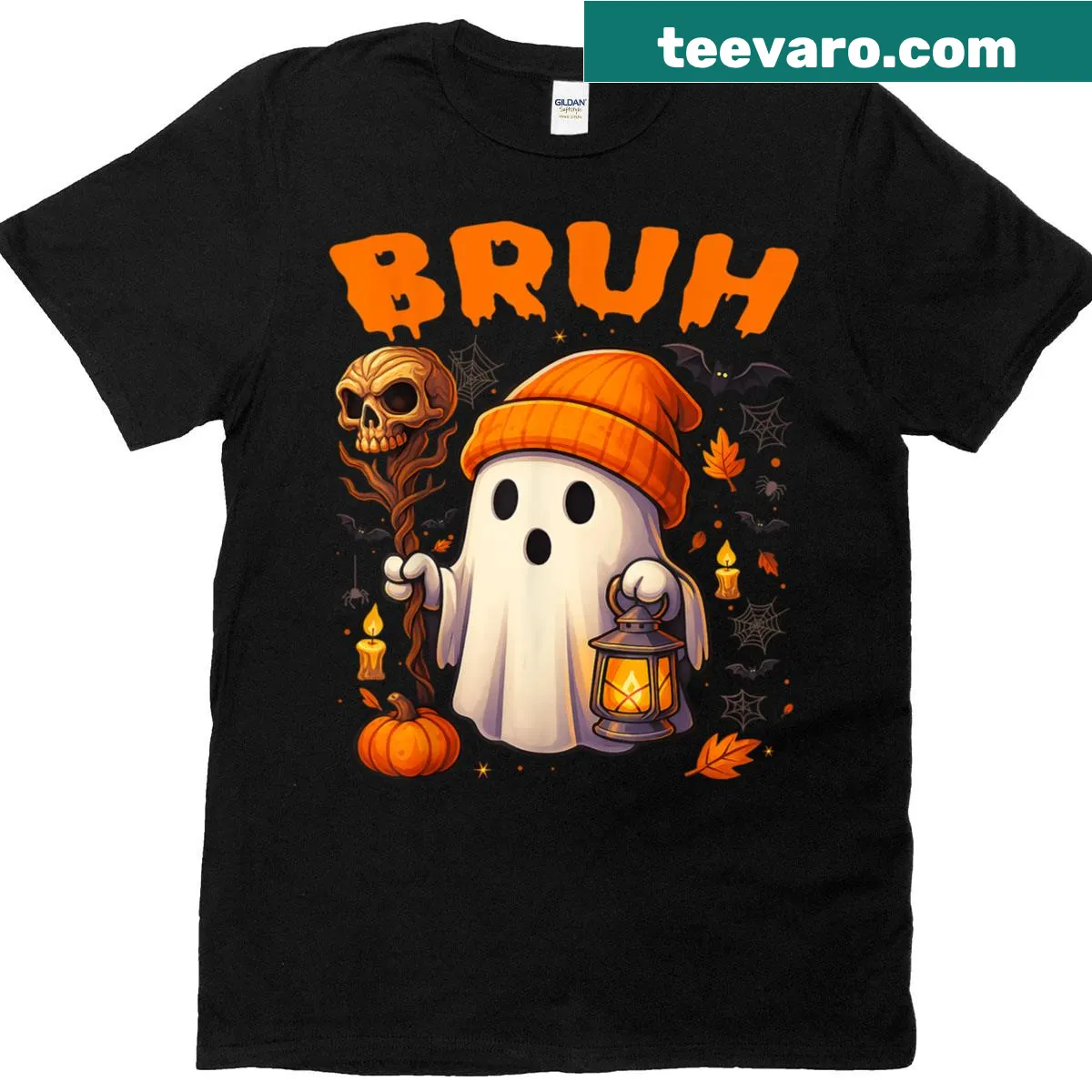 Cute ghost t-shirt for kids featuring a playful Halloween design — on a men's t-shirt