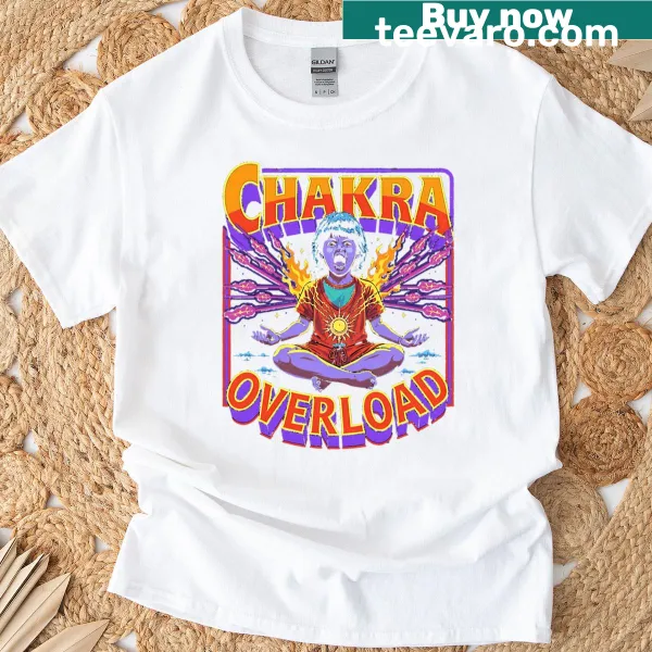 Oversized t-shirt with psychedelic chakra-themed graphic