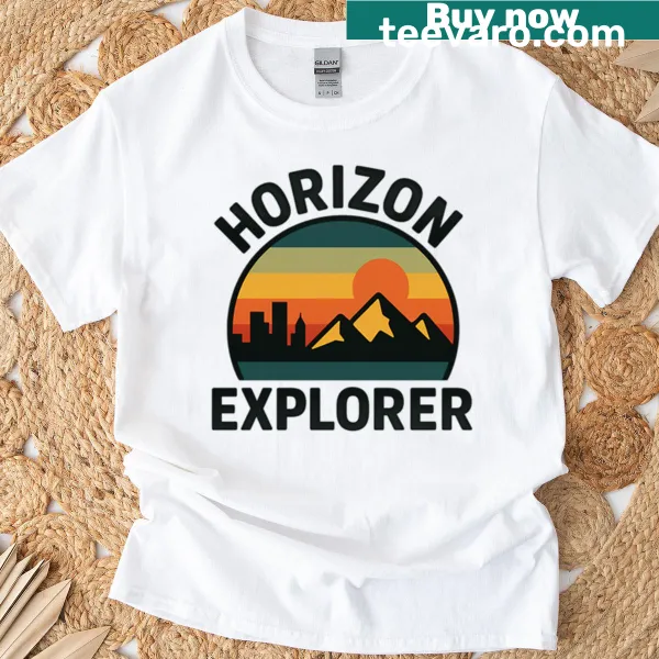 Oversized adventure tee featuring a vintage landscape graphic