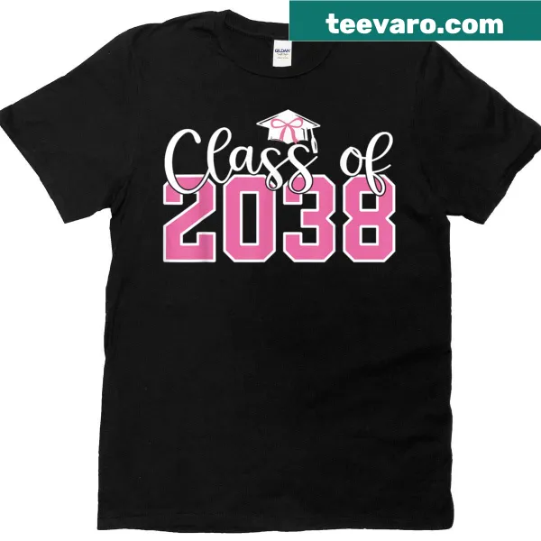 T-shirt with 'Class Of 2038' and kindergarten-themed typography