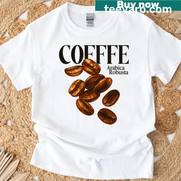 Vintage poster design featuring Arabica and Robusta coffee beans