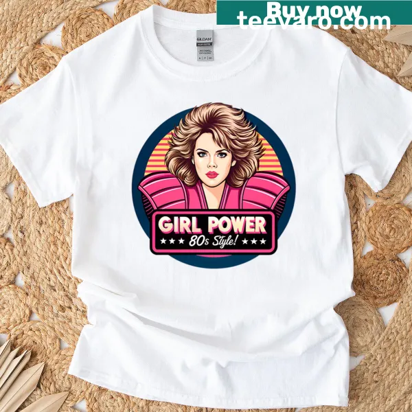 Hand-lettered Girl Power 80s graphic T-shirt