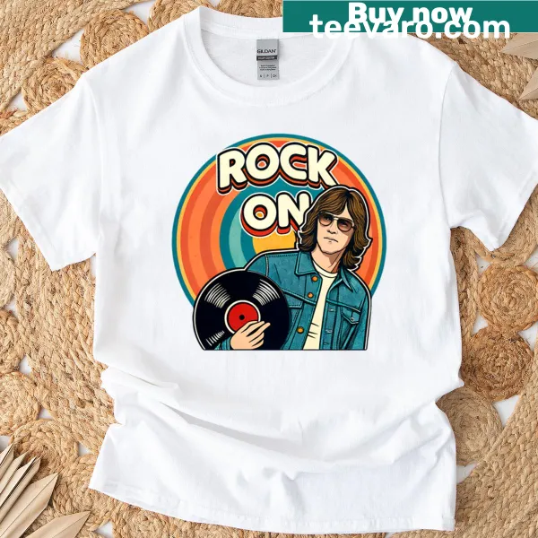 Retro oversized T-shirt with a rock-on hand gesture print